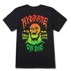 Liquid Death skull spring water graphic tee